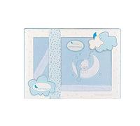 Interbaby Parure de lit en coralina pour mini-berceau"Bear Sleeping" bleu