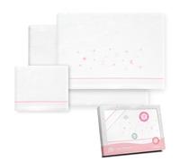 Interbaby Parure de lit en Flanelle pour Poussette 40 x 80 cm, avec Drap-Housse, Drap Plat et taie d'oreiller Motif étoiles