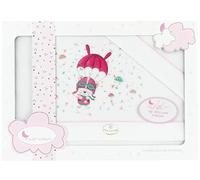 Interbaby Parure de lit Mini Berceau PARACAIDAS en Blanc Rose · 100% Coton