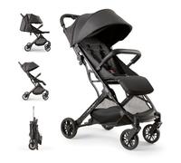 Interbaby Poussette Canne Compacte et Légère | Poussette Cabine Avion Pliable, de la Naissance à 22 kg | Poussette Voyage avec Capote XXL, Suspension et Pliage Rapide (Min. Plus Space Noir)