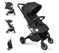 Interbaby Poussette Canne Légère Bébé jusqu’à 22 kg, Poussette Compacte Pliage Automatique Une Main, Dossier Inclinable, Capote XXL, Suspension 4 Roues, Poussette Noir