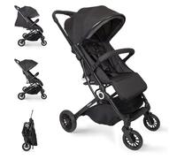 Interbaby - Poussette Canne Voyage | Poussette Compacte de la Naissance à 48 Mois ou 22 kg | Bouton de Pliage Rapide, Amortisseurs, Capote XXL Interchangeable, Accoudoirs | Poussette Noir