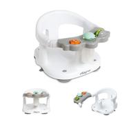 Interbaby Siège de Bain Bébé Antidérapant avec Ventouses | Transat de Bain Bébé 6-24 Mois | Anneau de Bain Bébé Sûr et Ergonomique | Siège Baignoire et Douche Stable et Confortable (Gris)