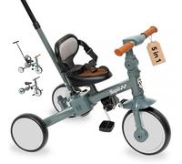 Interbaby Tricycle Bébé Évolutif 5 en 1 | Draisienne & Tricycle Enfant Transformable avec/sans Pédales | Poignée Parentale Réglable | Vélo Bébé 1 an à 5 Ans Évolutif (Gris)
