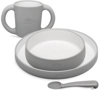 Interbaby Vaisselle pour enfants gris ensemble de 4 pièces