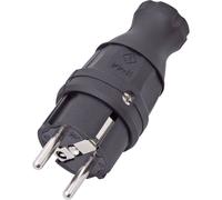 interBär 9003-004.01 Fiche électrique mâle avec terre caoutchouc 230 V noir IP44