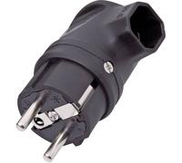 interBär 9004-004.01 Fiche coudée à contact de protection caoutchouc 230 V noir IP44