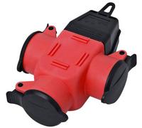 interBär 9007-002.01 Adaptateur triple caoutchouc 230 V rouge IP44