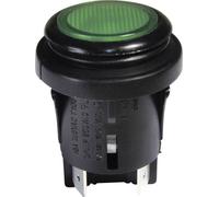 interBär Interrupteur à pression 250 V/AC 16 A 2 x arrêt/(marche) IP65 à impulsion 1 pc., Bouton + interrupteur, Noir, Vert