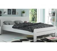 Interbeds Lit Double Adult Dallas Bois Massif, Sommier à Lattes en Bois, Tête de lit, Assemblage Facile (Blanc, 140x200)