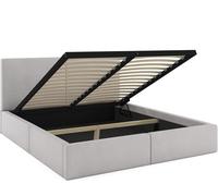 Interbeds Lit rembourré Double avec Coffre sommier Cadre de lit tapissé (Gris, 120x200)