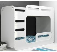 Interbeds Lit Superposé Enfant 80x200 Échelle - Lit Double Enfant avec Sommier & Barrière de Sécurité - Charge Maximale 100 kg, 2 Enfants