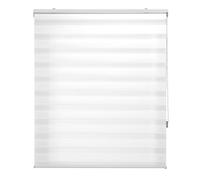 INTERBLIND Store Enrouleur Jour et Nuit élégant Taille 120 x 180 cm - Store Enrouleur Facile en Tissu 117 x 175 cm - Store Enrouleur Blanc