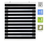 INTERBLIND Store Enrouleur Jour et Nuit Premium Taille 140 x 180 cm avec galerie - Store Nuit et Jour Double Tissu Dimensions 137 x 175 cm