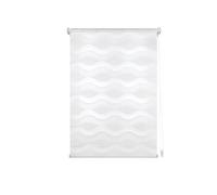 INTERBLIND Store Enrouleur Nuit et Jour Double épaisseur ondulée Taille 52 x 150 cm - Store Polyvalent : Suspension, vissage et Collage Dimensions du Tissu 49 x 145 cm