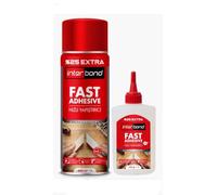 Interbond Adhésif Haute Vitesse Extra Forte 125g Transparent avec Activateur Spray 500ml - Colle Universelle pour Textile, Montage, Tissu et Céramique