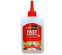 Interbond Colle Cyanoacrylate Extra Forte 50g - Colle Rapide et Professionnelle - Adhésif Universel pour Bois, MDF, Plastique, Céramique et Métal