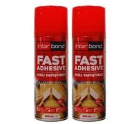 Interbond Lot de 2 sprays activateurs de durcissement - 200 ml - Pour colle instantanée - Aérosol extra puissant pour durcissement rapide de la colle universelle, de la colle à tissu et de la colle à