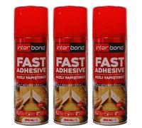 Interbond Lot de 3 sprays activateurs de durcissement - 200 ml - Pour colle instantanée - Aérosol extra puissant pour durcissement rapide de la colle universelle, de la colle à tissu et de la colle à