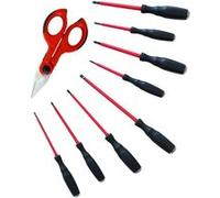 Intercable ao1714 Lot de 8 tournevis avec ciseaux F1, Rouge