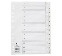 Intercalaire 1-12, A4, plastique, blanc - Q-CONNECT