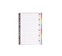 Exacompta - Réf. 99H - Intercalaires en véritable carte lustrée rigide 400g/m2 FSC® avec 12 onglets neutres - Page d'indexation fournie -Format à classer A4 -dimensions 22,5x29,7cm -Couleurs assorties