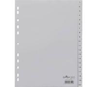 DURABLE Répertoire A4 6522 – 20 onglets numériques 1-20, polypropylène gris