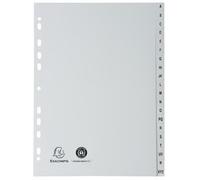 Intercalaire A4 polypropylène gris Exacompta 20 onglets alphabétiques gris - 1 jeu