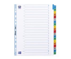 Intercalaire alphabétique A4+ Elba carton 20 onglets multicolores - 1 jeu