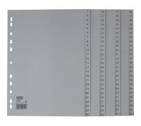 Intercalaire en plastique 1-100, A4, 100 pièces, gris