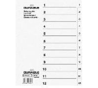 Durable 6112 Numeric tab index Polypropylene (PP) Blanc - Intercalaires de classement (Numeric tab index, Polypropylène (PP), Blanc, Portrait, A4, 230 mm)