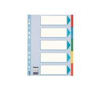 Esselte Intercalaires A4 5 touches, Bleu/Multicolore, 5 onglets avec table des matières