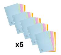Intercalaire - EXACOMPTA - 6 positions - A4 - Assorti pastel - Pack de 5