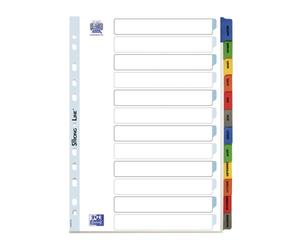 Intercalaire mensuel A4 Oxford carton 12 onglets multicolores - 1 jeu