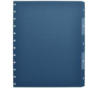 Intercalaire Oxford vario zipp 5 onglets A4 245 x 316 mm incolore et bleu foncé