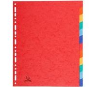 Intercalaires 12 positions A4 maxi Exacompta Carte lustré Véritable souple Multicolore G