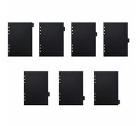 Intercalaires à 6 anneaux, intercalaires pour feuilles mobiles, intercalaires A5 insérables pour carnet de notes [Noir, onglets latéraux]