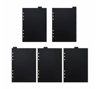 Intercalaires à 6 anneaux, intercalaires pour feuilles mobiles, intercalaires A5 insérables pour carnet de notes [Noir, onglets supérieurs]