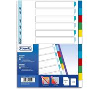 Intercalaires À Perforation Universel Pour Classeurs À Anneaux Avec 12 Encoches Neutres Colorées En Polypropylène (Matière Plastique Non Toxique)