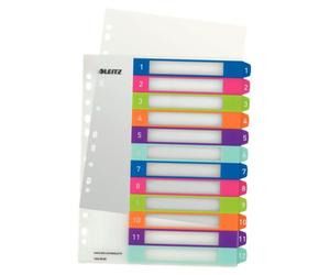 Intercalaires A4+ polypropylène Leitz WOW 12 onglets - 1 jeu
