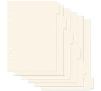 Intercalaires A5 en plastique durable à 6 trous pour classeurs à 6 anneaux, ordinateurs portables, planificateurs, 14,5 x 21,1 cm (beige)