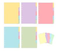 Intercalaires A5 pour Classeur à 6 Anneaux, 5 Couleurs | Lot de 25, Format A5, Cahier à Feuilles Mobiles, Organiseur Personnel