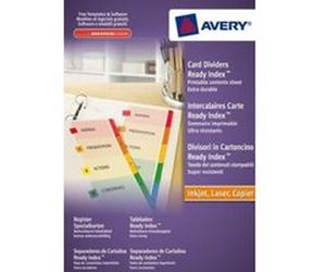 Intercalaires Avery personalisables ready index A4 - jeu de 6 G