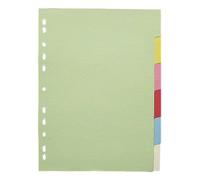 Intercalaires budget neutres carte lustrée 5/10e - 6 divisions