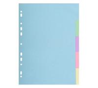 Intercalaires carte pastel 170g Forever 5 positions - A4+ - Couleurs assorties pastel