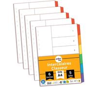 Intercalaires Classeur A4 Din-A4, 6-Pièces, 5-Set, Intercalaire A4 En Carton, Fabriqué En Allemagne