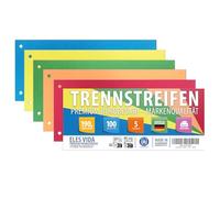 Intercalaires Couleurs Intenses 100 Pièces - 5 Couleurs Assorties, 24x10,5cm, Perforés, 190g/m², Onglets de Séparation pour Classeurs DIN A4 pour Bureau, Université & École, Imprimables, ANGE BLEU