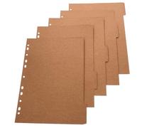 Intercalaires de Classification en Papier pour Bloc-notes, 4 Livres | Onglets Écrits à Main, Séparation de Documents, pour Cahier et Classeur, Khaki