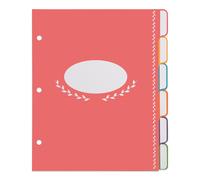 Intercalaires de recettes vierges Jot & Mark avec onglets | Six intercalaires personnalisables pour classeurs 3 anneaux 8,5"" x 9,5"" (arc-en-cie
