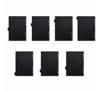 Intercalaires de reliure A5 6 trous Noirs - Diviseurs d’index en plastique avec languette latérale pour carnets, agendas et journaux (lot de 7 pièces)